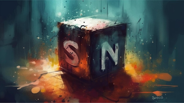 A cube with the letter s on it