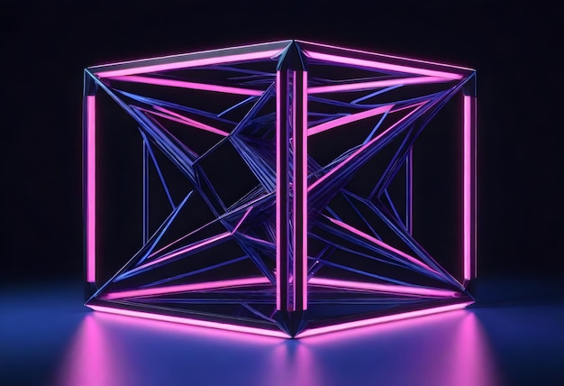 a cube with a purple base and a purple x on the bottom