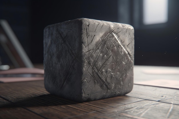 A cube with the word cube on it