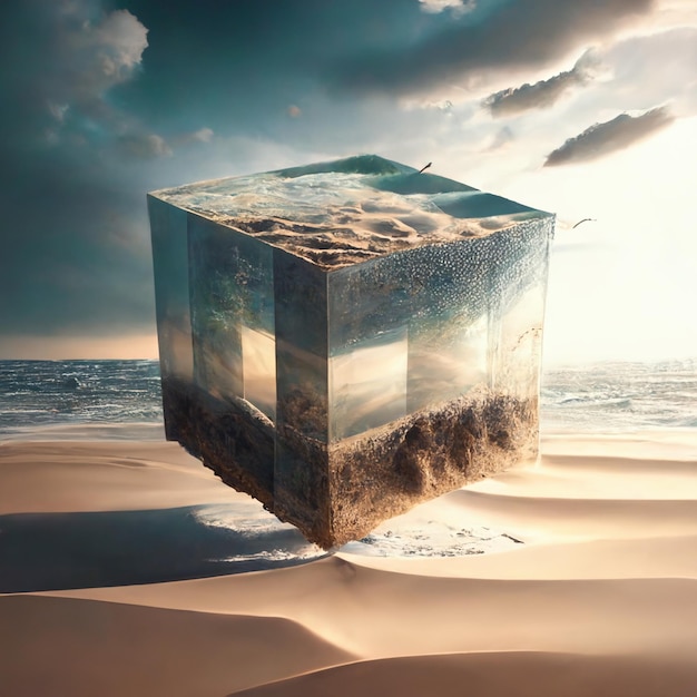 A cube with the word sea on it