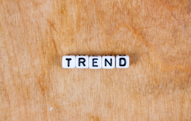 cube words on the wooden table