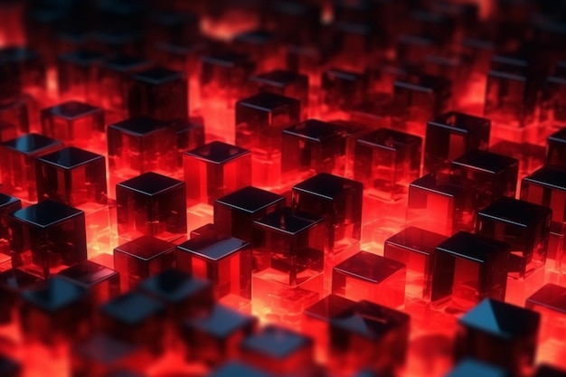 Cubes Background red Glass Cube Pattern Geometric 3d Crystals Abstract