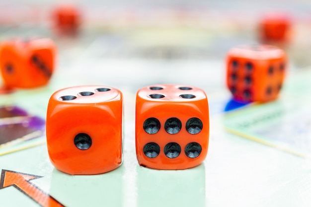 Cubes on the board game