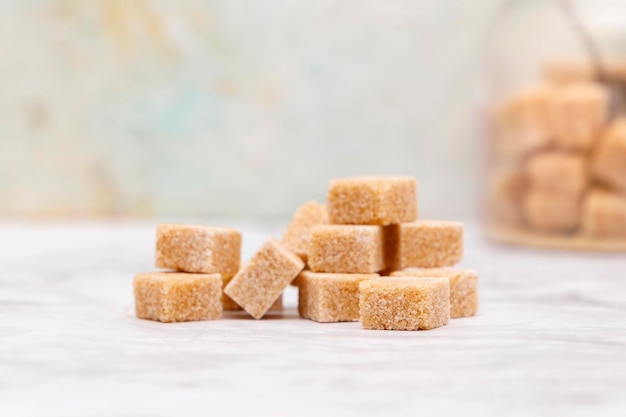 Cubes of brown sugar