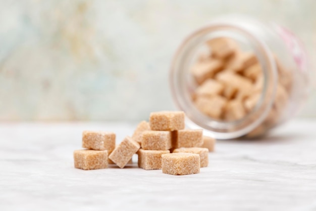 Cubes of brown sugar