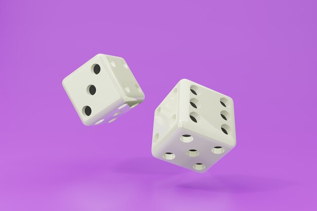 Cubes for the casino. Dice set 3D illustration.