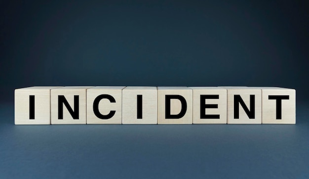 Cubes form the word Incident Conceptual image for applying different kinds of incidents