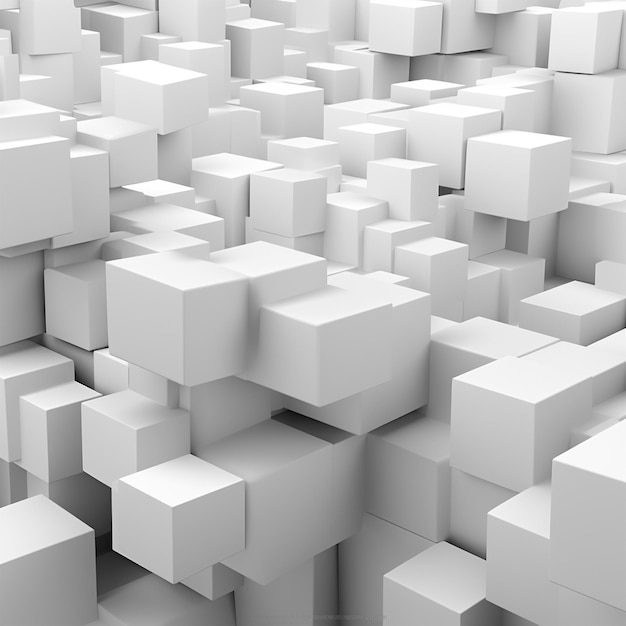 Cubes isometric background white blocks
