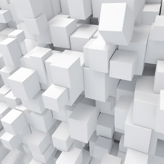 Cubes isometric background white blocks