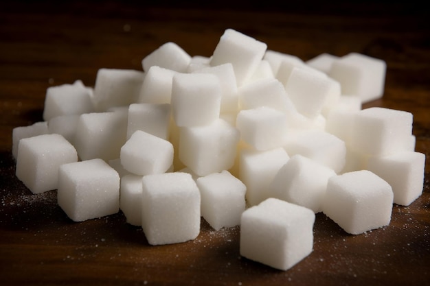 Cubes of white sugar AI Generated