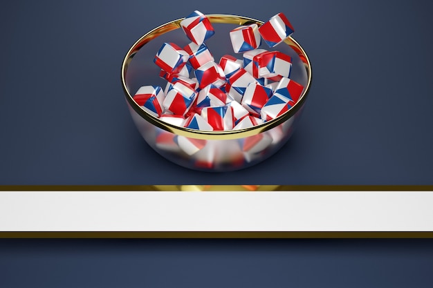 cubes with the image of the national flag of Czech