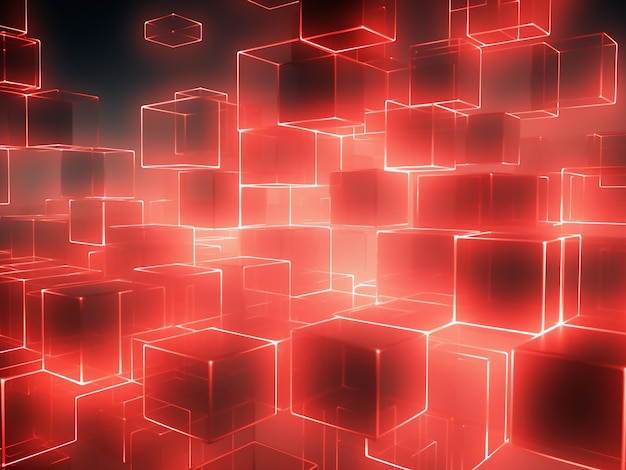 Cubic red art composition AI Generation