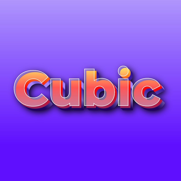 CubicText effect JPG gradient purple background card photo