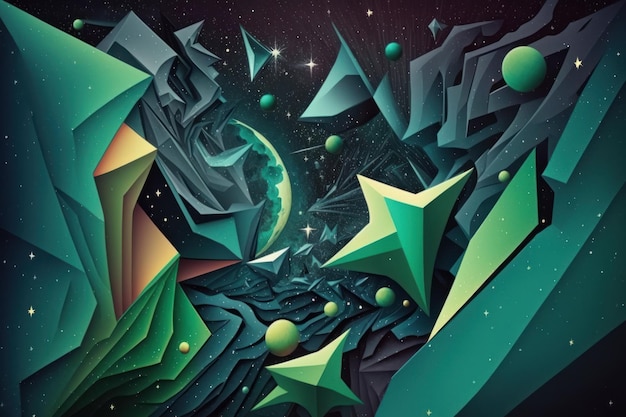 Cubism style starry background Beautiful illustration picture Generative AI