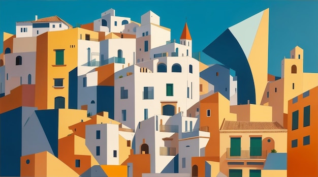 Cubist illustration of malaga Generative AI