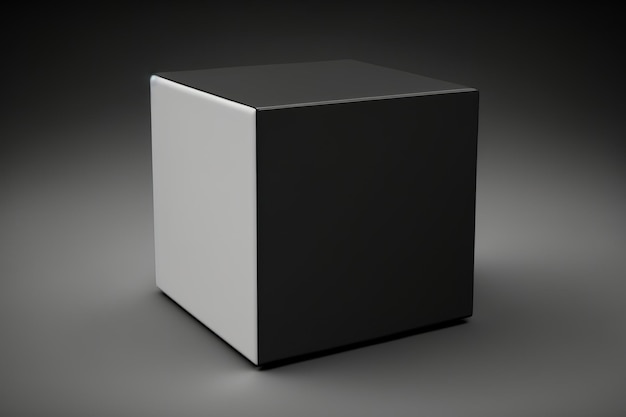 Photo a cuboid with a white edge and a black background