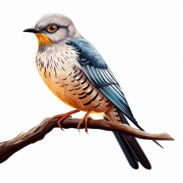 Cuckoo 2d cartoon illustraton on white background high qua