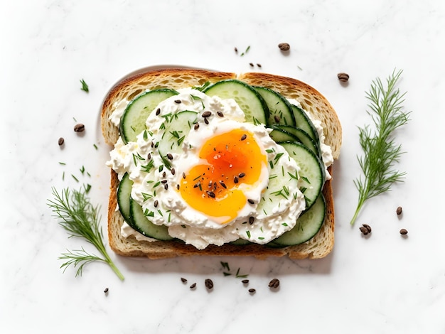 Cucumber and Cream Cheese Toast