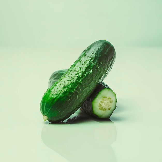 Cucumber or Cucumis melo isolated on white background