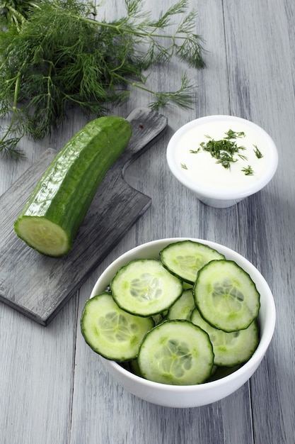 Photo cucumber and dill