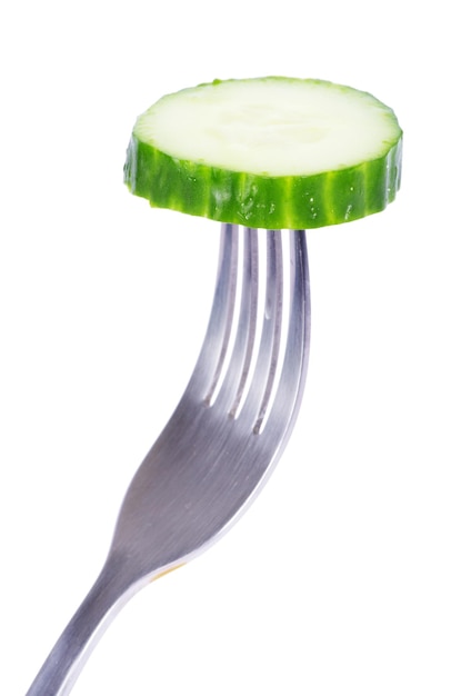 Cucumber on a fork