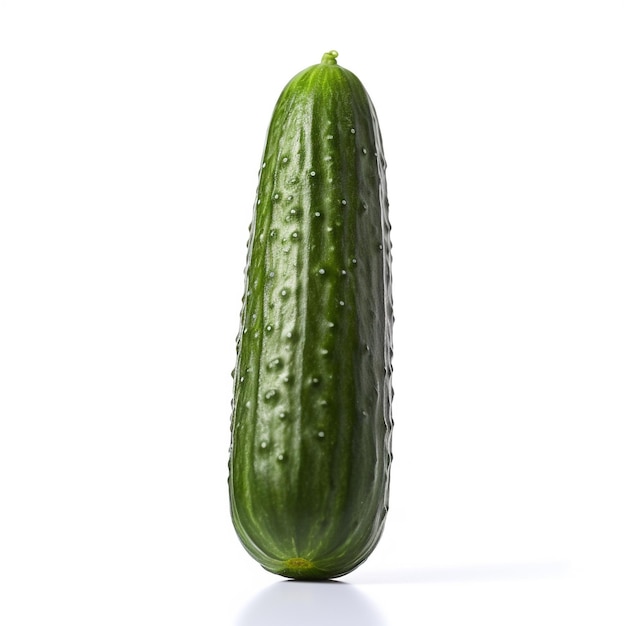 a cucumber is shown against a white background.