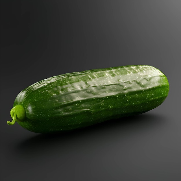 Cucumber isolated on black background 3d render illustration