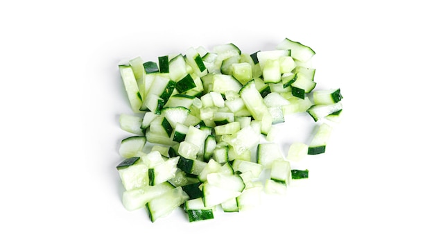 Cucumber isolated on white background. Cucumbers isolated. Cutted cucumber. Cucumber pieces. High quality photo