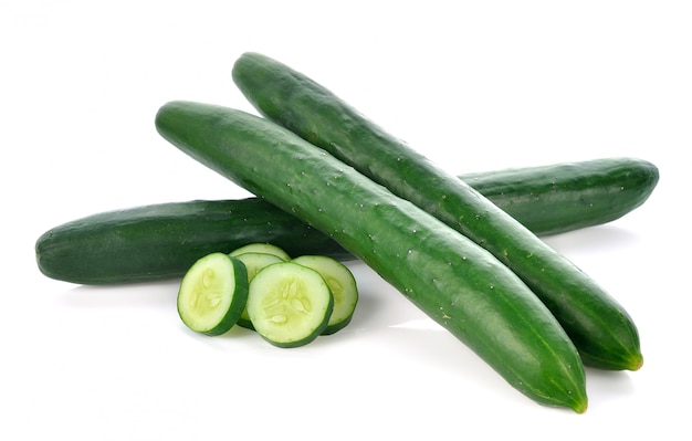 Cucumber isolated over white background.