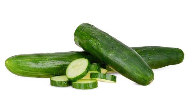 Cucumber isolated on white clipping path