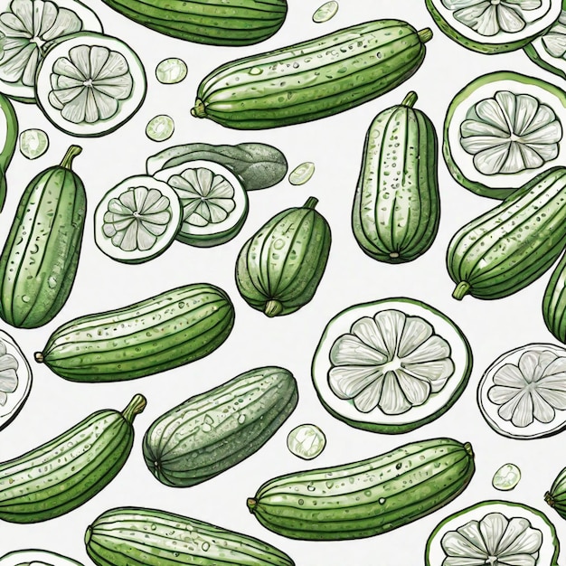 Photo cucumber kaleidoscope a symphony of green delight