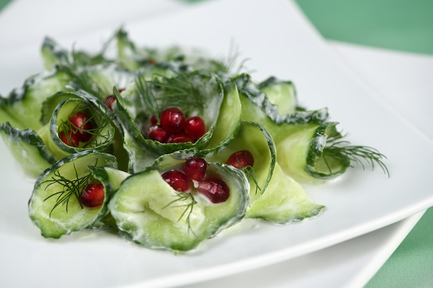 Cucumber and Pomegranate Salad