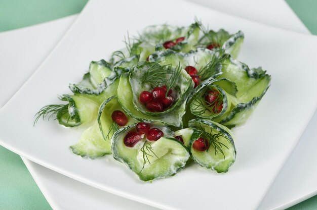 Cucumber and Pomegranate Salad