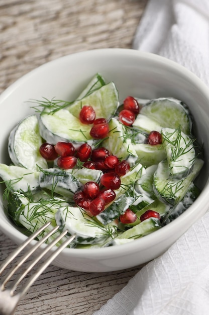 Cucumber and Pomegranate Salad