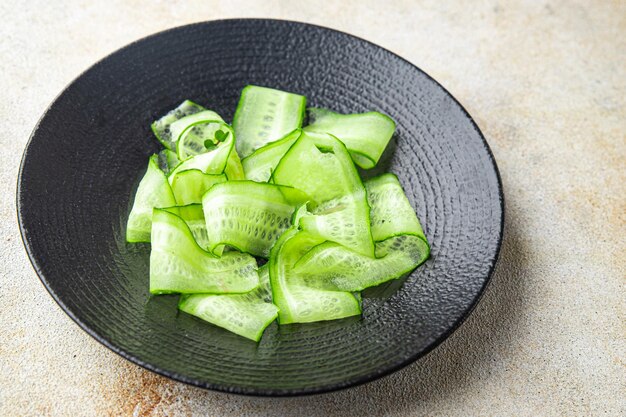 きゅうりサラダフレッシュスライス野菜ミールダイエットスナックコピースペース食品背景