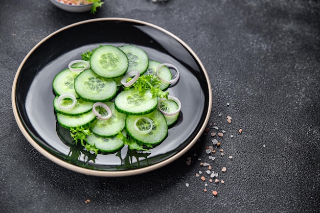 cucumber salad fresh vegetable healthy meal food snack on the table copy space food background