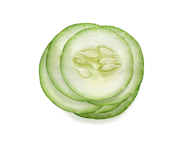 Cucumber slice isolated on a white background