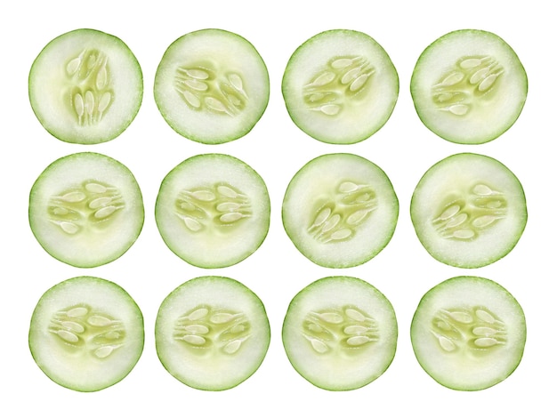 Photo cucumber slice isolated on a white background