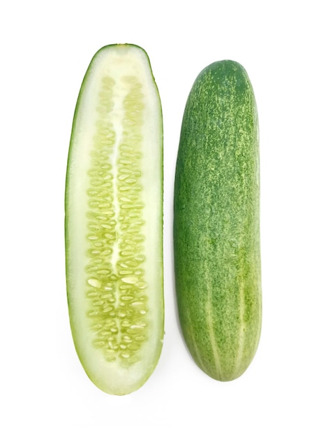 Cucumber slice isolated on a white background