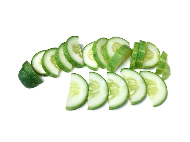 Cucumber slice isolated on a white background