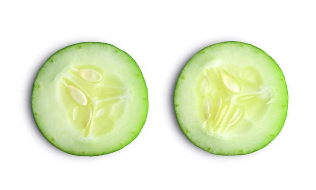 Photo cucumber slice isolated on a white background