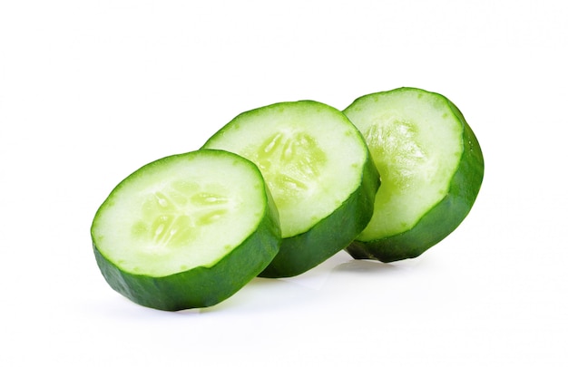 Cucumber sliced isolated on white