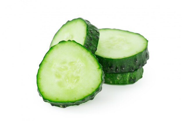 cucumber sliced isolated