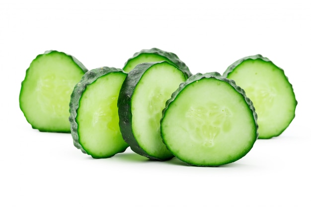 cucumber sliced isolated