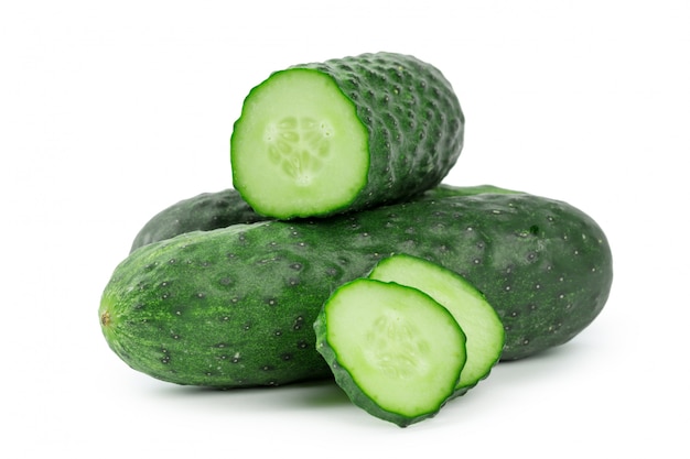 cucumber sliced isolated