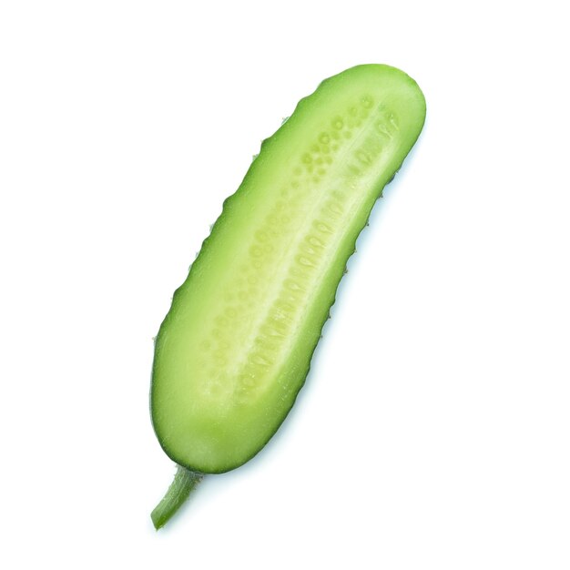 Cucumber slices on white background