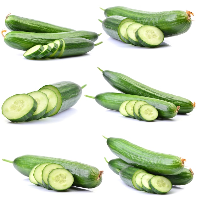 Cucumber on white background