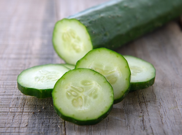 Cucumber on wood