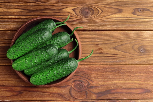 Cucumber on wooden 