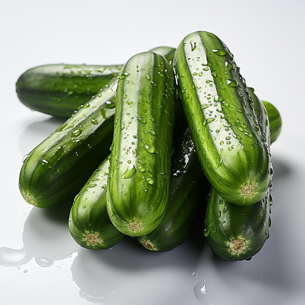 cucumbers on an isolated white background